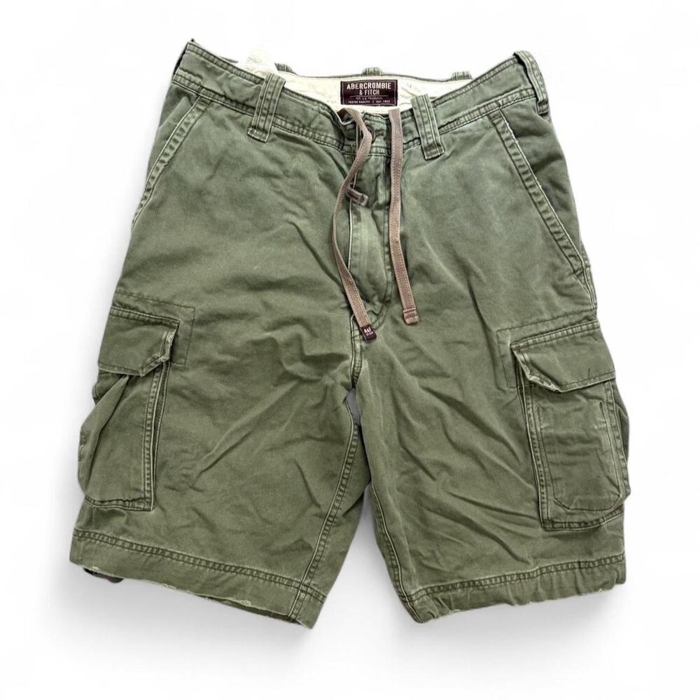 Vintage Y2K Abercrombie & Fitch Military Fatigue Mens 30x11 Grunge Shorts